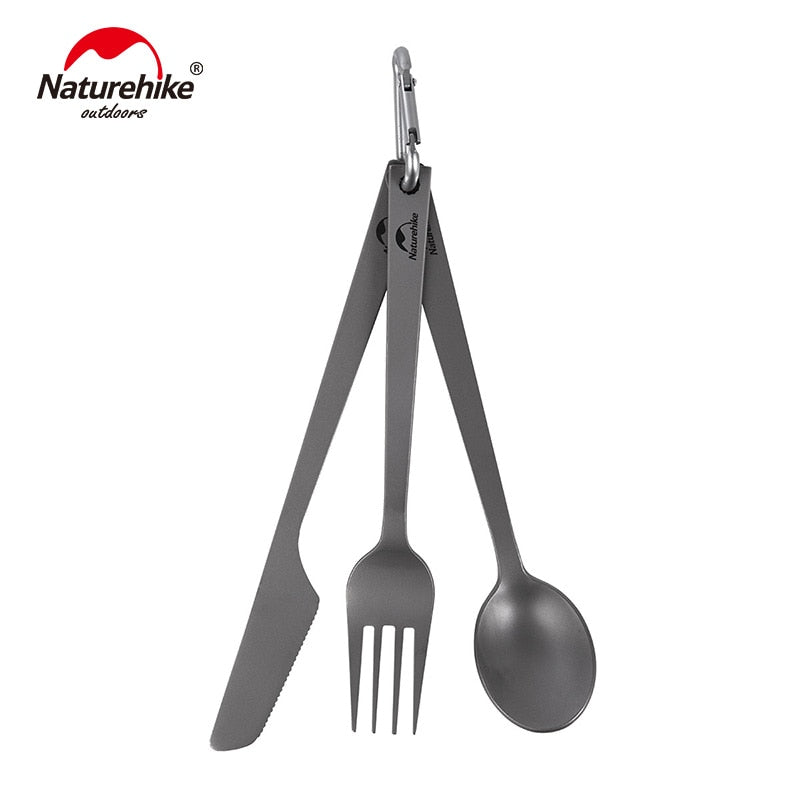 Naturehike Lightweight Titanium Cutlery Knife Fork Spoon Ultralight Portable