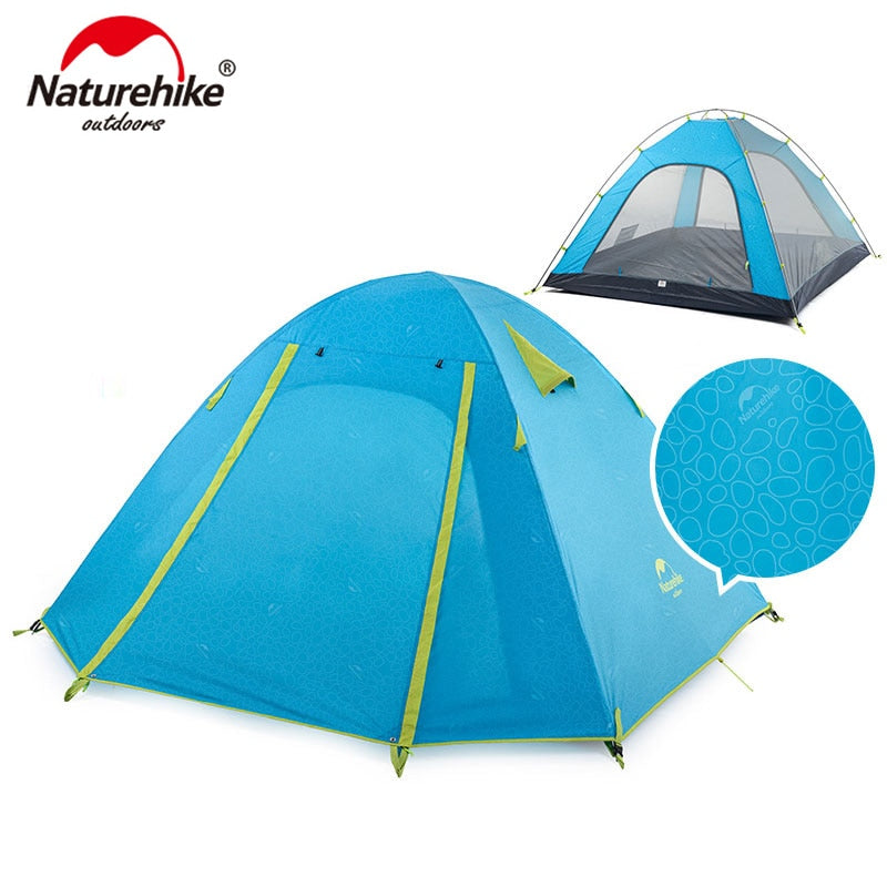 NatureHike P Series Classic Camping Tent 210T Fabric For 4 Persons